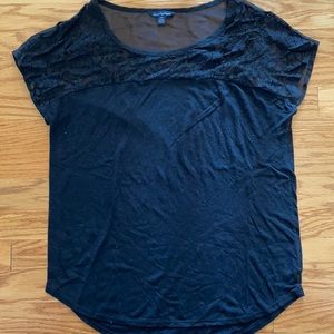American Eagle black Shirt with lace shoulders